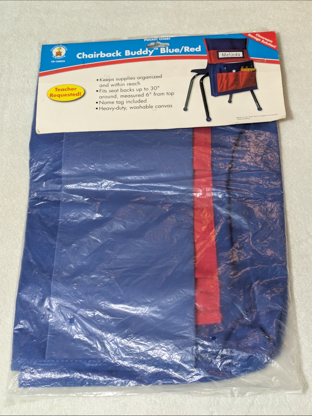 Carson Dellosa Chairback Buddy™ Classroom Organizer (Blue/Red)